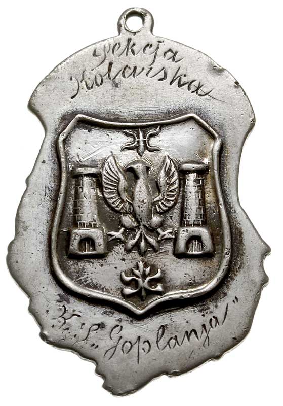 Odznaka Pamiątkowa sekcji kolarskiej Klubu Sportowego Goplanii Inowrocław, srebro 10.23 g, 37.7 x 25 mm