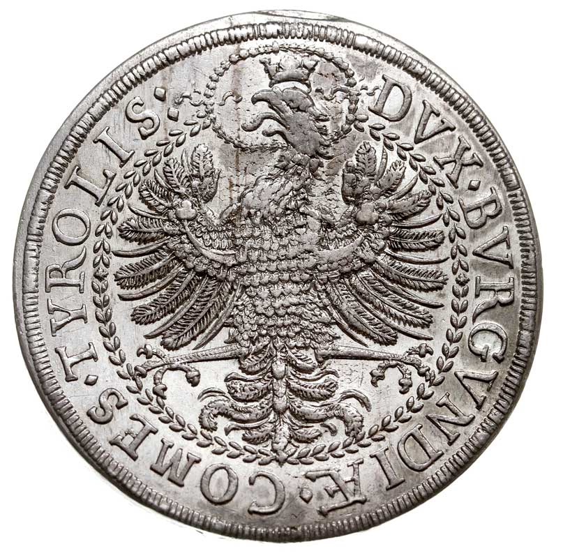 dwutalar bez roku (1646), Hall, na awersie na ramieniu głowa lwa, srebro 56.66 g, M-T 502, Dav. 3363, bardzo ładny