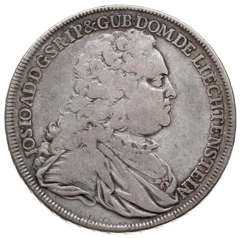 Józef Jan Adam 1721-1732, talar 1728, srebro 28.75 g, Dav. 1578, Divo 58, Missong 140, HMZ 2-1364, rzadki, mały nakład około 800 egzemplarzy, patyna