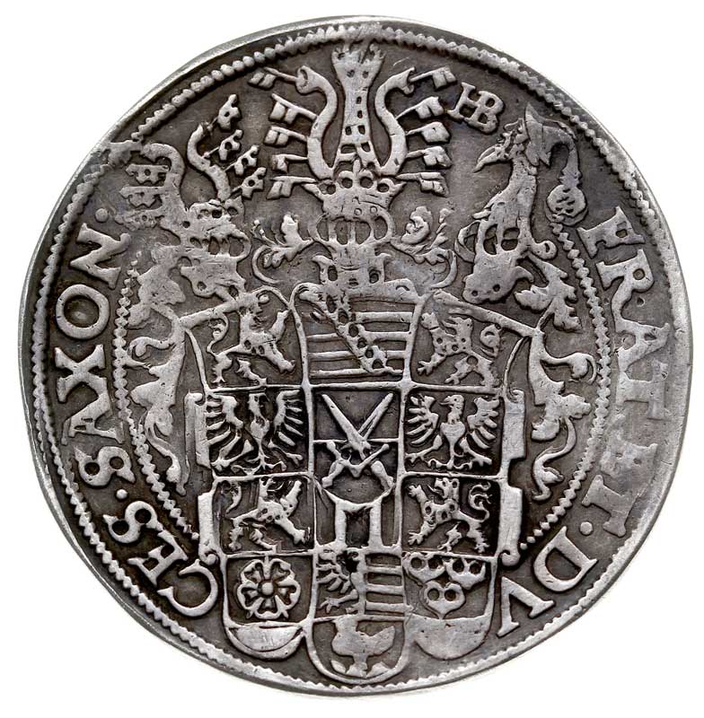 Krystian, Jan Jerzy i August 1591-1601, talar 1596, srebro 28.20 g, Kahnt 186, Merseb. 776, Schnee 754, Dav. 9820, patyna
