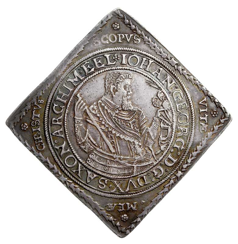 Jan Jerzy I i August 1611-1615, klipa talara 1614 (data chronogramem), srebro 29.01 g, Kahnt 74, Schnee 800, Dav. 7583, patyna
