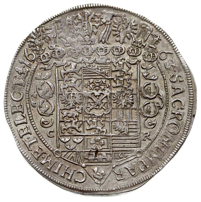 Jan Jerzy II 1656-1680, talar 1663 CR, Drezno, srebro 29.12 g, Kahnt 388, Merseb. 1174, Schnee 909, Dav. 7617