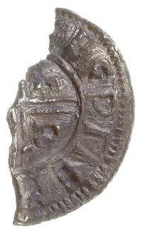 zestaw 2 połówek denarów: 1) Aethelred, połówka denara typu CRVX, mennica nieczytelna, mincerz Elf..