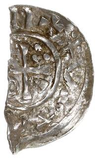 zestaw 2 połówek denarów: 1) Połówka naśladownictwa denara typu ratyzbońskiego, AOCH, srebro 0.57 ..