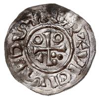 Salzburg, Henryk II 1002-1024 i biskup Hartwig, denar, Aw: Popiersie króla w prawo, Rw: Krzyż, sre..