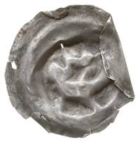 brakteat guziczkowy, koniec XIII w., Delfin (?) w prawo, Sarbsk 93, srebro 0.09 g, zdaniem Dannenb..