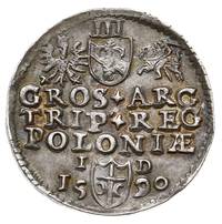 trojak 1590, Olkusz, odmiana z herbem Przegonia podskarbiego Jana Dulskiego, Iger O.90.1.a (R1), p..