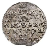 trojak 1600, Lublin, Iger L.00.2.a (małe herby i drobne litery), moneta wybita z krawędzi blachy, ..