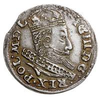 trojak 1607, Kraków, Iger K.07.1.c (R5), ale bez ozdobników pod datą, T. 20, moneta wybita z krawę..