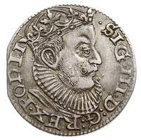 trojak 1589, Ryga, Iger R.89.1.a (R2), Gerbaszewski 30, moneta z krawędzi blachy, patyna