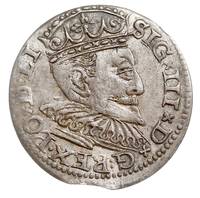 trojak 1595, Ryga, Iger R.95.1.d, Gerbaszewski 27, moneta wybita z krawędzi blachy, patyna