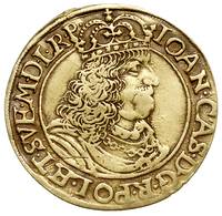 dwudukat 1660, Toruń, Aw: Popiersie króla w prawo i napis wokoło IOAN CAS D G R POL ET SVE M D L R..