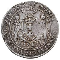 talar 1649, Gdańsk, Aw: Mała głową króla w prawo