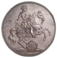 talar wikariacki 1711, Drezno, Aw: Król na koniu, Rw: Trzy stoły z insygniami koronacyjnymi, srebr..