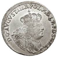 złotówka = 30 groszy (gulden) 1762, Gdańsk, Kahnt 719 wariant a -wieniec nad nominałem o średnicy ..