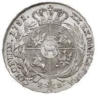 półtalar 1781, Warszawa, srebro 14.02 g, Plage 367, w cenniku Berezowskiego 40 złotych, wyśmienici..