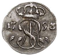 szeląg 1793, Gdańsk, czyste srebro 0.53 g, Plage 491, bardzo rzadki w cenniku Berezowskiego 25 zło..