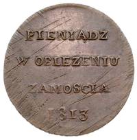 6 groszy 1813, Zamość, Plage 121, dobry stan zachowania jak na ten typ monety, rzadkie