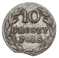10 groszy 1816, Warszawa, Plage 81, Bitkin 848, moneta wybita z krawędzi blachy