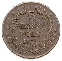 3 grosze polskie 1831, Warszawa, odmiana z prost