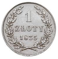 1 złoty 1835, Wiedeń, Plage 294, bardzo ładnie zachowany, delikatna patyna