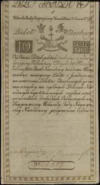 10 złotych polskich 8.06.1794, seria C, numeracja 34607, Lucow 19 (R2), Miłczak A2