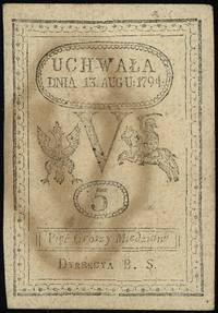5 groszy miedziane 13.08.1794, Lucow 38 (R1), Miłczak A8a