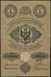 1 rubel srebrem 1866, podpisy A. Kruze i M. Rostafiński, seria 201, numeracja 11909580, Lucow 188 ..