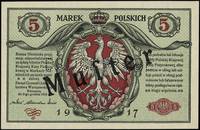 5 marek polskich 9.12.1916, Generał, biletów, seria B, numeracja 0000000, strona główna i odwrotna..