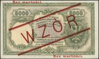 5.000 złotych 28.02.1919, po obu stronach ukośny czerwony wysoki nadruk WZÓR i dwukrotnie poziomo ..