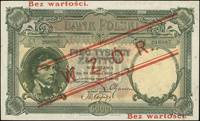 5.000 złotych 28.02.1919, po obu stronach ukośny czerwony niski nadruk WZÓR i dwukrotnie poziomo B..