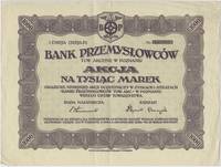 Bank Przemysłowców Towarzystwo Akcyjne w Poznaniu, akcja na 1.000 marek (1921-1922), I emisja, ser..
