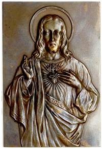 Serce Chrystusa, plakieta niesygnowana autorstwa Stefana Rufina Koźbielewskiego, 1926, brąz 91 x 6..