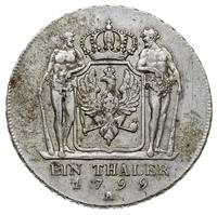 Fryderyk Wilhelm III 1797-1840, talar 1799 A, Berlin, Dav. 2603, Jaeger. 29, v.Schr. 43, na rewers..