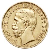Henryk XIV 1867-1913, 20 marek 1881 A, Berlin, złoto 7.93 g, J. 256, Fr. 3737, minimalne uderzenie..