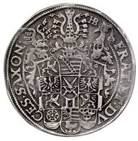 Krystian, Jan Jerzy i August 1591-1601, talar 1596, srebro 28.20 g, Kahnt 186, Merseb. 776, Schnee..