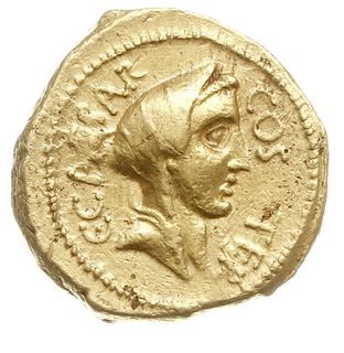 aureus, Rzym, Aw: Głowa kobiety w chuście w praw