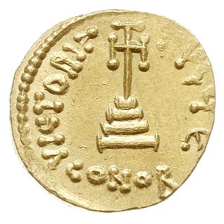 solidus 654-659, Konstantynopol, Aw: Popiersia cesarzy na wprost, Rw: Krzyż na czterostopniowym postumencie, oficyna E, złoto 4.51 g, DOC 25e, MIB 26, Sear 959, piękny