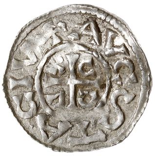 denar, Aw: Popiersie króla w prawo, KVONR REX, R