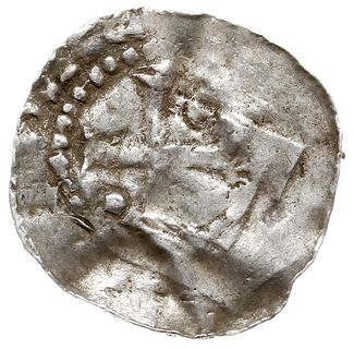 denar, Aw: Popiersie w lewo, Rw: Krzyż prosty, w polach cztery kulki z łukami, srebro 1.11 g, Dbg 428, Kluge -, ślady przebicia z innej monety