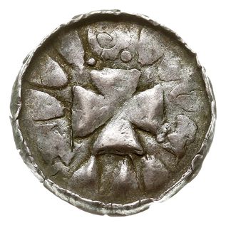 denar krzyżowy, po 965 r, Aw: Ślady pierścienia 