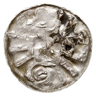 denar krzyżowy, po 995 r, Magdeburg?, Aw: Słabo 