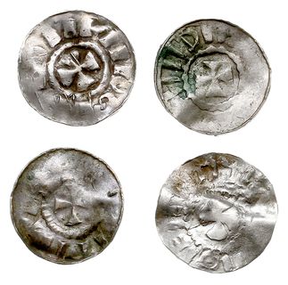 Saksonia, zestaw denarów krzyżowych, Kapliczka / Krzyż kawalerski, CNP typ II, razem 4 sztuki