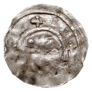 denar, przed rokiem 1025, Aw: Szczyt świątyni, w otoku napis LTM, Rw: Krzyż, w polu cztery kropki, w otoku między obwódkami E++, srebro 1.42 g, Str. 5, Such. typ I, Gum.H. 1, Gum.P. 1, Kop. 1, moneta z 31. aukcji WCN, moneta przypisywana niegdyś Mieszkowi I jest obecnie uznana za monetę Mieszka II z okresu, gdy był następcą tronu, patrz Suchodolski WN XLII (1998) i WN XI z. 40-41 (1967)