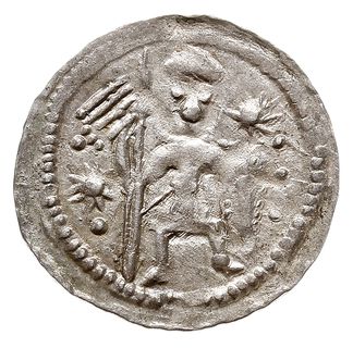 denar, 1146-1157, Aw: Dwaj książęta, Rw: Rycerz stojący na wprost, srebro 0.52 g, Str. 59, Such. XIX/2