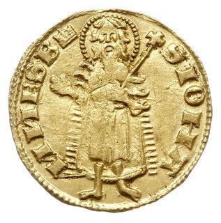 goldgulden 1342-1353, Aw: Lilia, LODOVICI REX, Rw: Postać św. Jana z berłem, S IOHANNES, korona na końcu napisu, złoto 3.51 g, Gum.H. 394, Huszár 512, Lengyel 3, Pohl B1, bardzo ładny