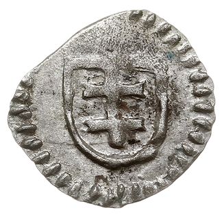 denar koronny, Aw: Tarcza herbowa z podwójnym krzyżem, Rw: Orzeł z głową w lewo, 0.29 g, Gum.H. 410, Gum.P. 511