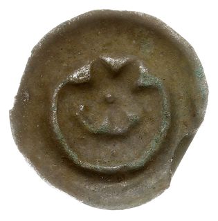 brakteat, Księżyc i gwiazda, srebro 0.25 g, Fbg 1077, ślady przebicia z innej monety
