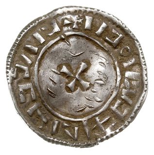 naśladownictwo denara anglosaskiego typu Small Cross, ok. 995-1005, Sigtuna, Aw: Popiersie w diademie i płaszczu w lewo w obwódce, wokoło napis, Rw: Mały krzyż w obwódce, wokoło IDOIHNCFCTCFLIIIIO, srebro 1.86 g, Malmer -/555 (nienotowany awers), rzadkie i ładnie zachowane