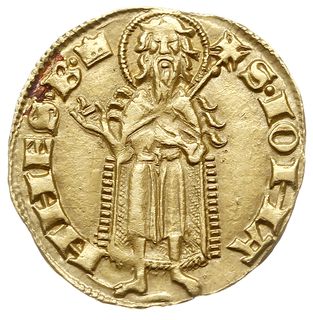 goldgulden (1325-1342), Aw: Lilia, KAROLVS REX, Rw: Św. Jan z berłem, S IOHANNES B, złoto 3.56 g, Huszár 440, Lengyel 1A, Pohl A1/a, bardzo rzadki
